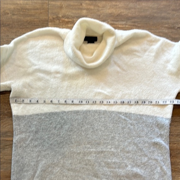 RACHEL Rachel Roy Women's Large Turtleneck Sweater Dress Grey White Colorblock - Picture 8 of 9